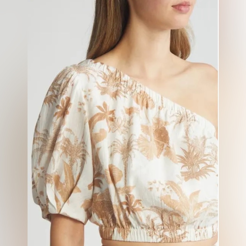 ANNE KLEIN
Floral Print One Shoulder Crop Top Size Medium‎